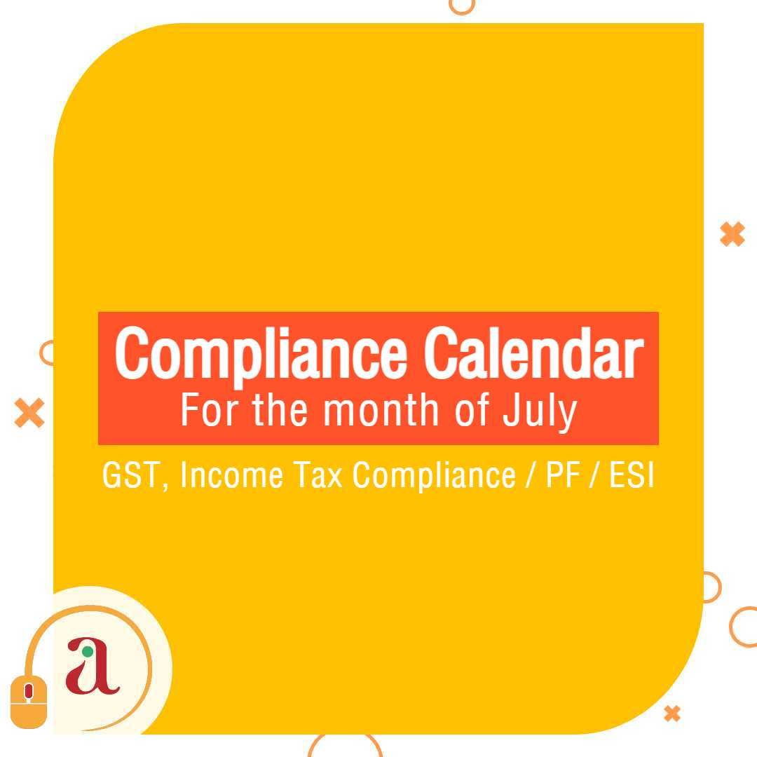 Compliance Calendar For The Month Of July 2021 Onlineideation 1991