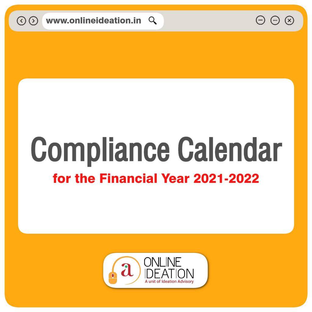 Compliance Calendar For The Financial Year 2021 2022 Onlineideation 9186