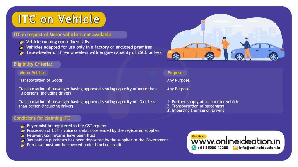 ITC on Motor Vehicle - All You Need To Know | Onlineideation